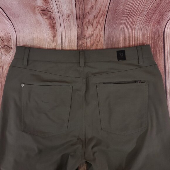 *READ* Vuori Mens Size 33X31.5 Meta Pants Athletic Slim Fit Stretch Green V430 - Picture 6 of 11